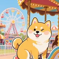 Dog at amusement park rides